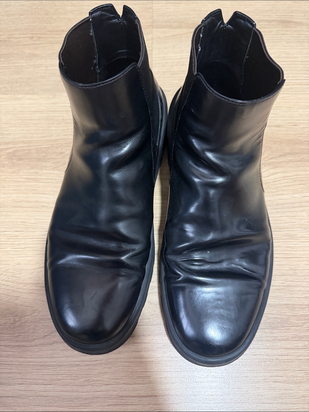 Fendi FF Logo Chelsea Ankle Boots Black Leather Platform EU 37 / US 7 - Picture 3 of 7